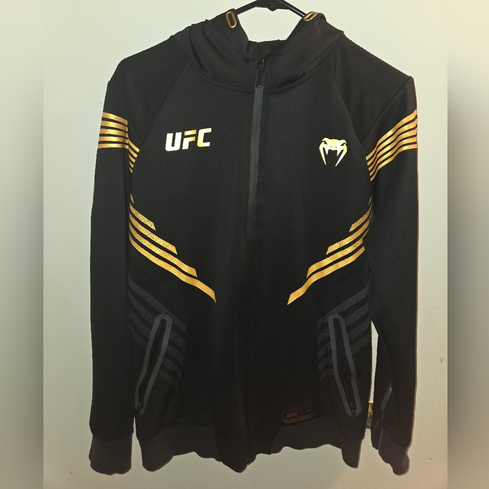 UFC Black and Gold Zip-Up Hoodie